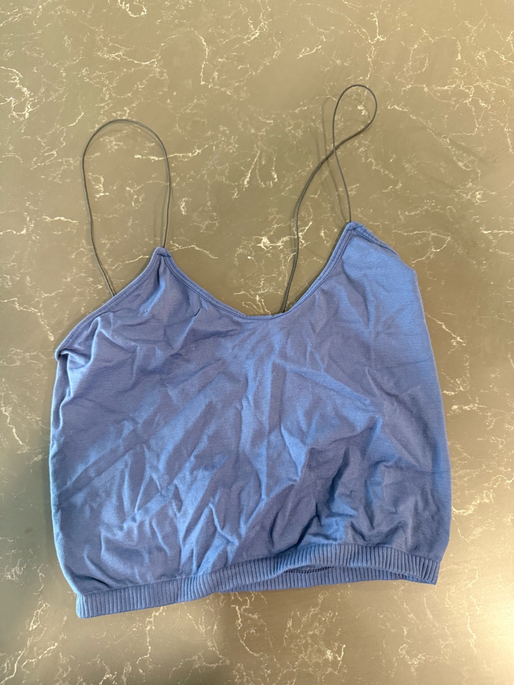 Free People Navy Blue Ribbed Tank Top